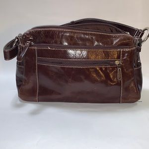 Giani Bernini Leather Shoulder Bag / Crossbody Chocolate Brown